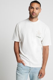 River Island Cream Regular Fit Castaway Graphic T-Shirt - Image 2 of 4