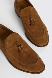 MOSS Tan Brown Highgate Suede Tassel Loafers - Image 3 of 5