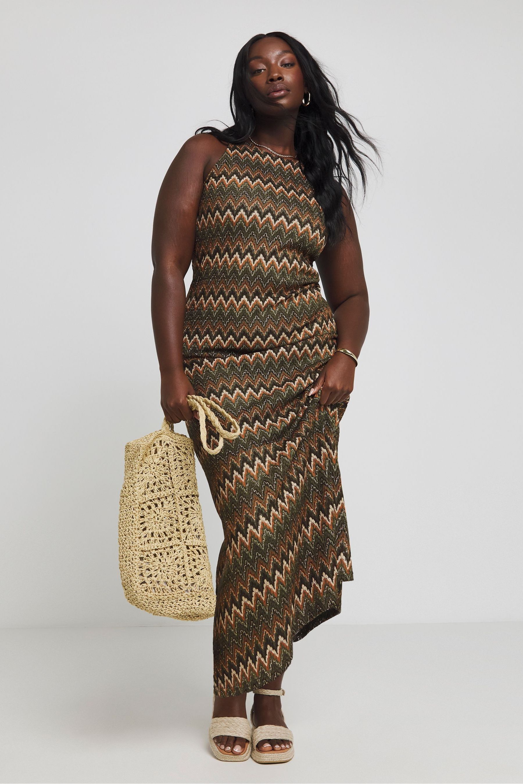 Plus size chevron maxi dress deals