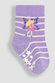 JoJo Maman Bébé Pink Fairy Socks 3 Pack - Image 4 of 4