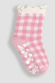 JoJo Maman Bébé Pink Cotton Frill Socks 3 Pack - Image 4 of 4