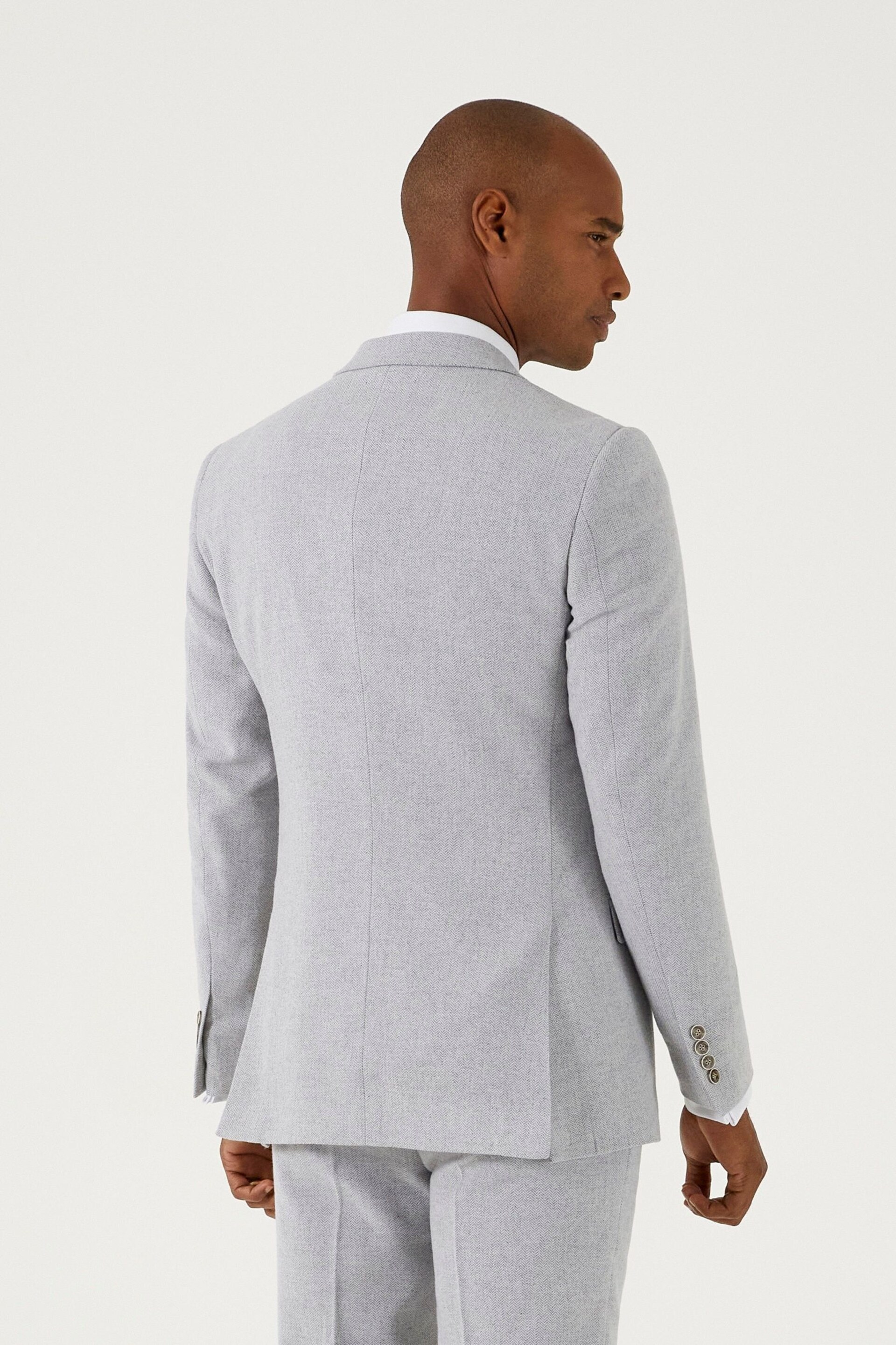 Skopes Grey Jude Silver Tailored Fit Suit Jacket - Image 2 of 3