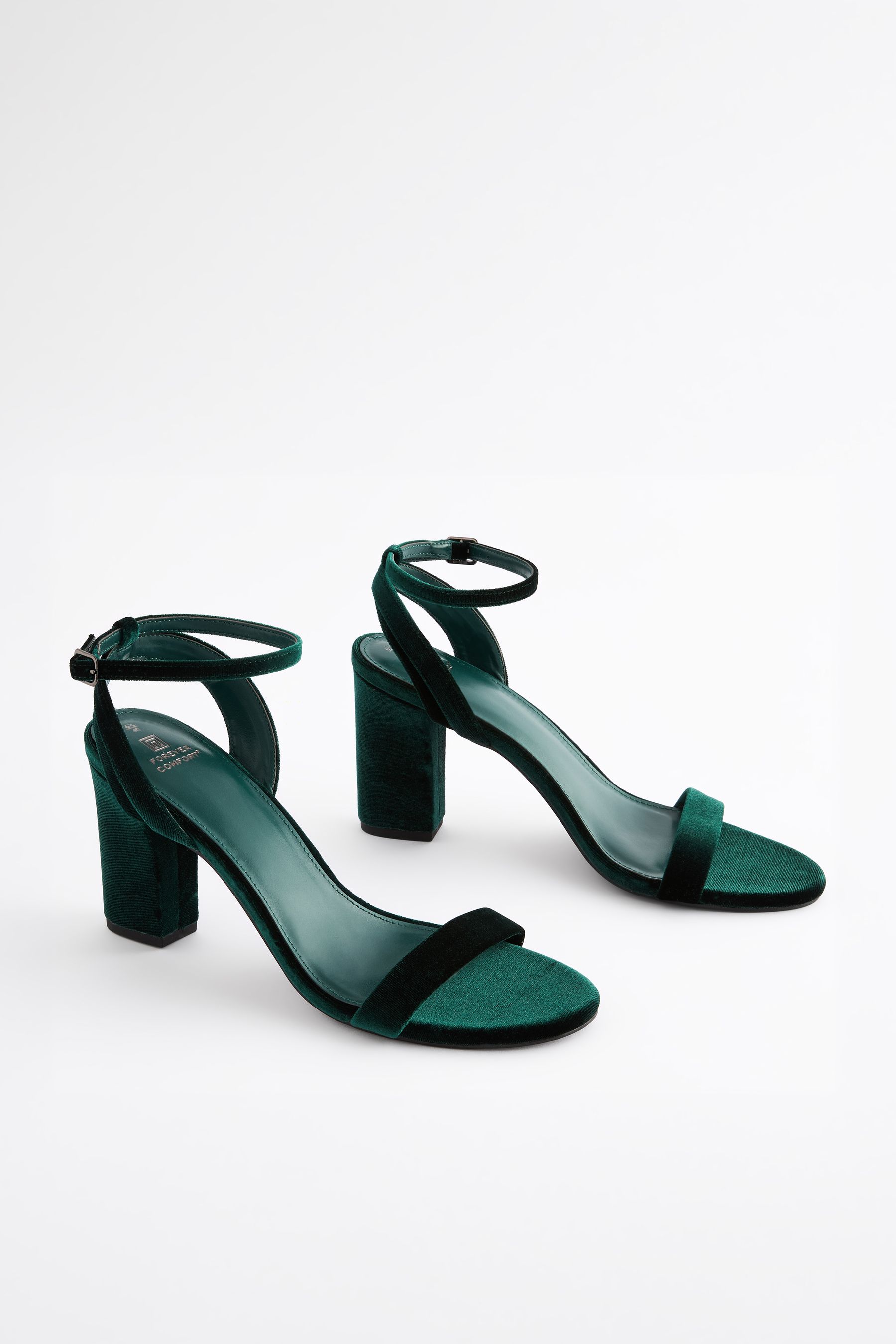 Buy Green Standard Wide Fit Forever Comfort Block Heel Sandals from Next France
