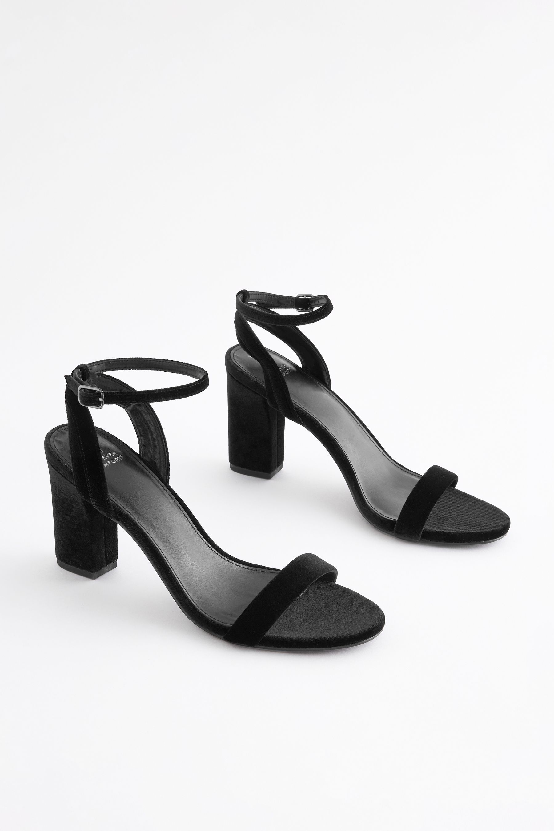 Velvet block heel best sale