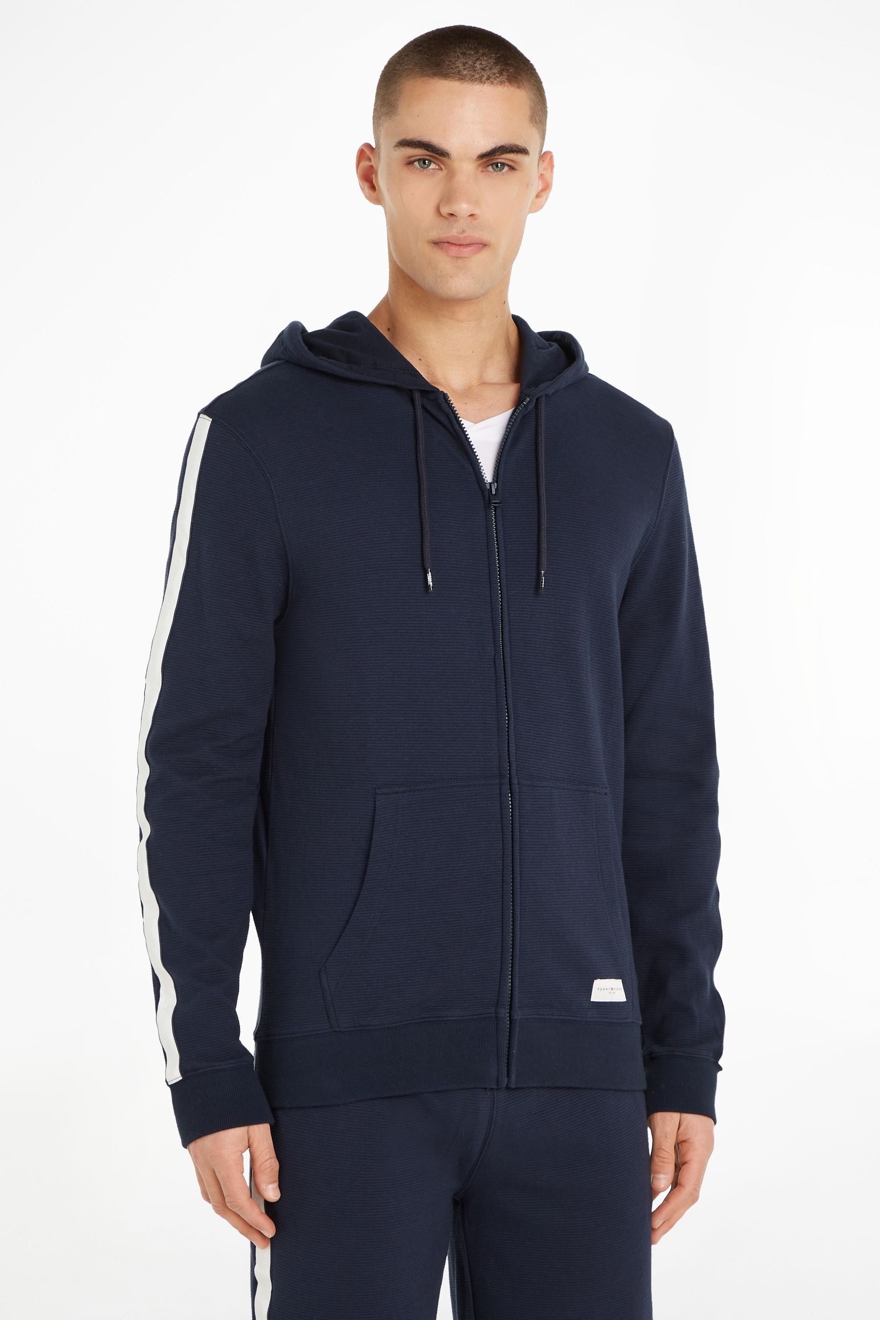Buy Tommy Hilfiger Blue Zip Through Hoodie from Next Luxembourg