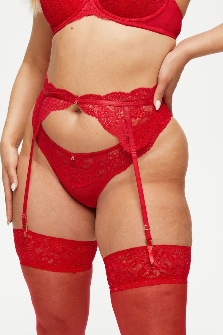 Ann Summers Red Sexy Lace Planet Suspender Belt - Image 1 of 5