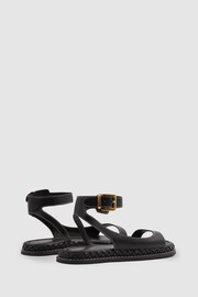Reiss Black Gabi Leather Plait Detail Sandals - Image 2 of 4