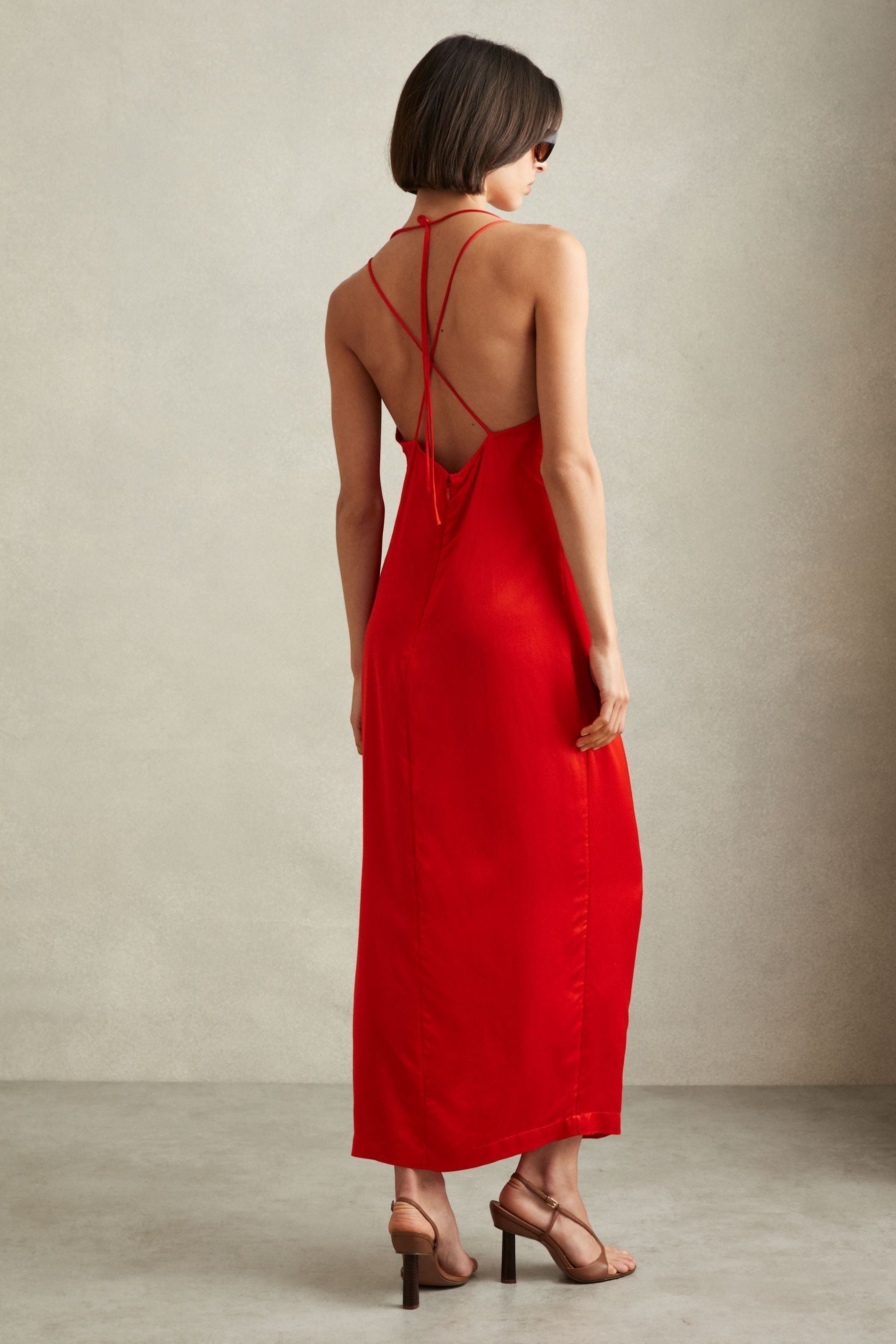 Buy Reiss Orange Lilah Satin Cowl Neck Maxi Dress from Next Luxembourg