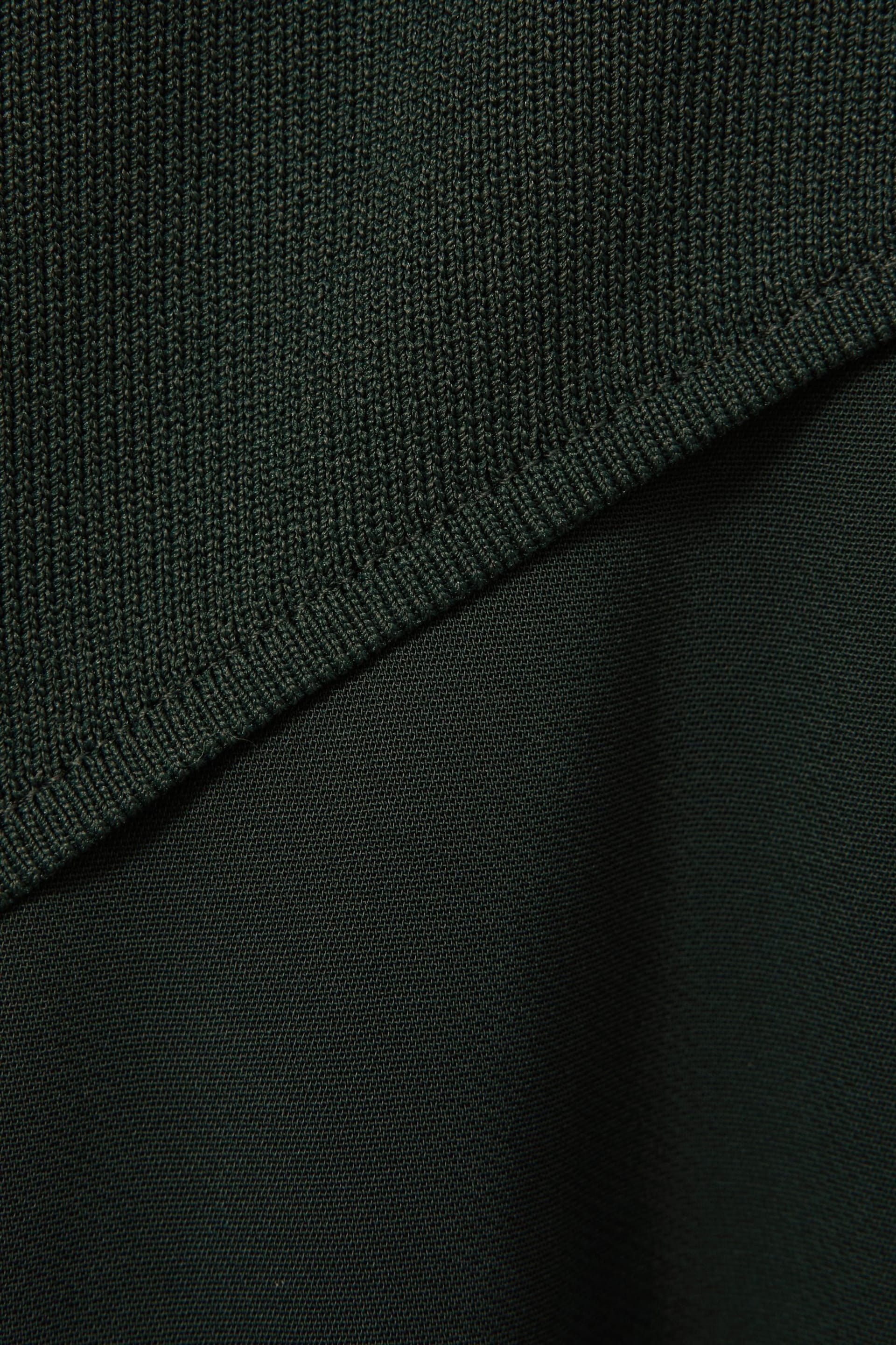 Reiss Green Rene Hybrid Knit Midi Dress - Image 5 of 5