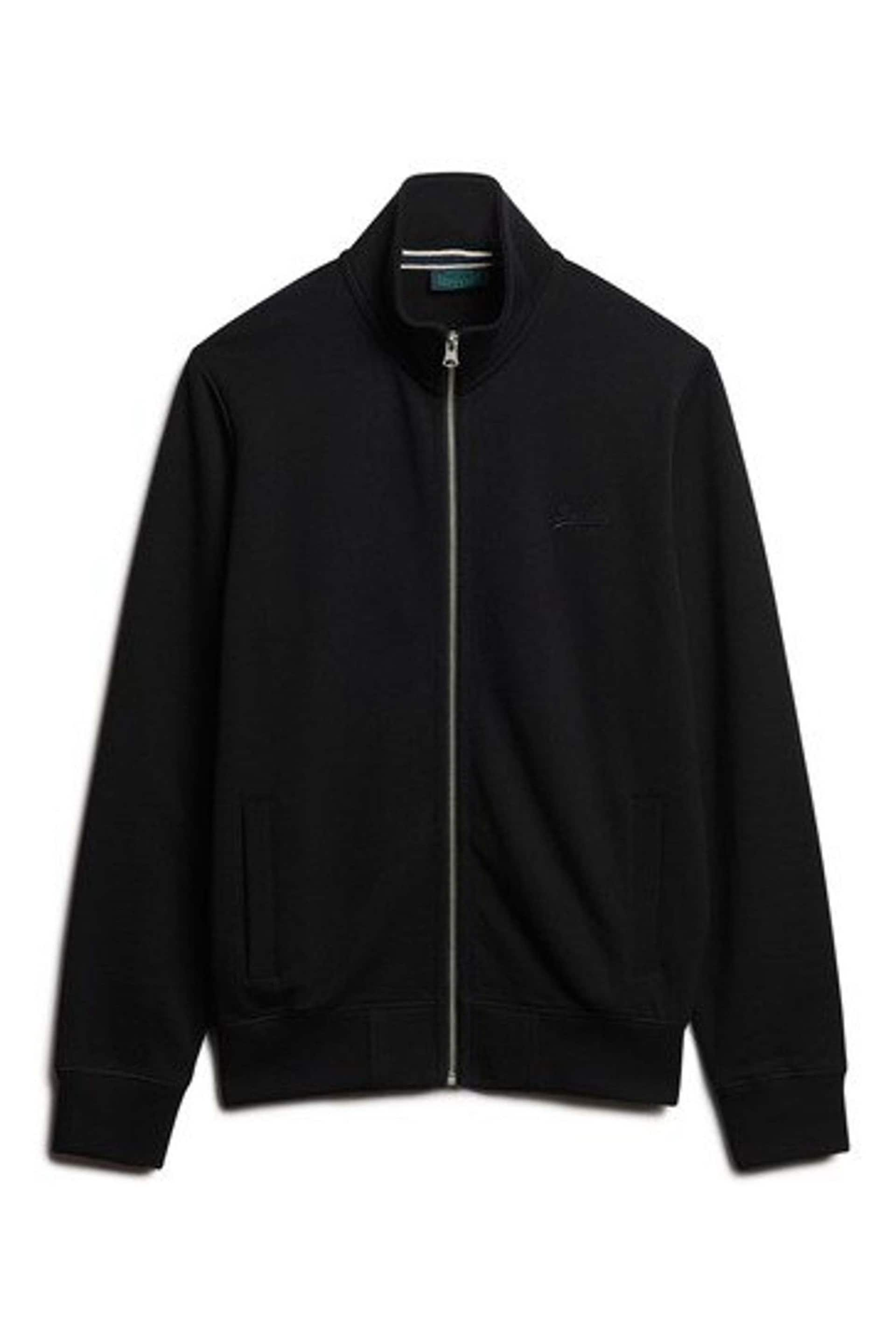 Superdry Black Essential Logo Zip Track Top - Image 3 of 5