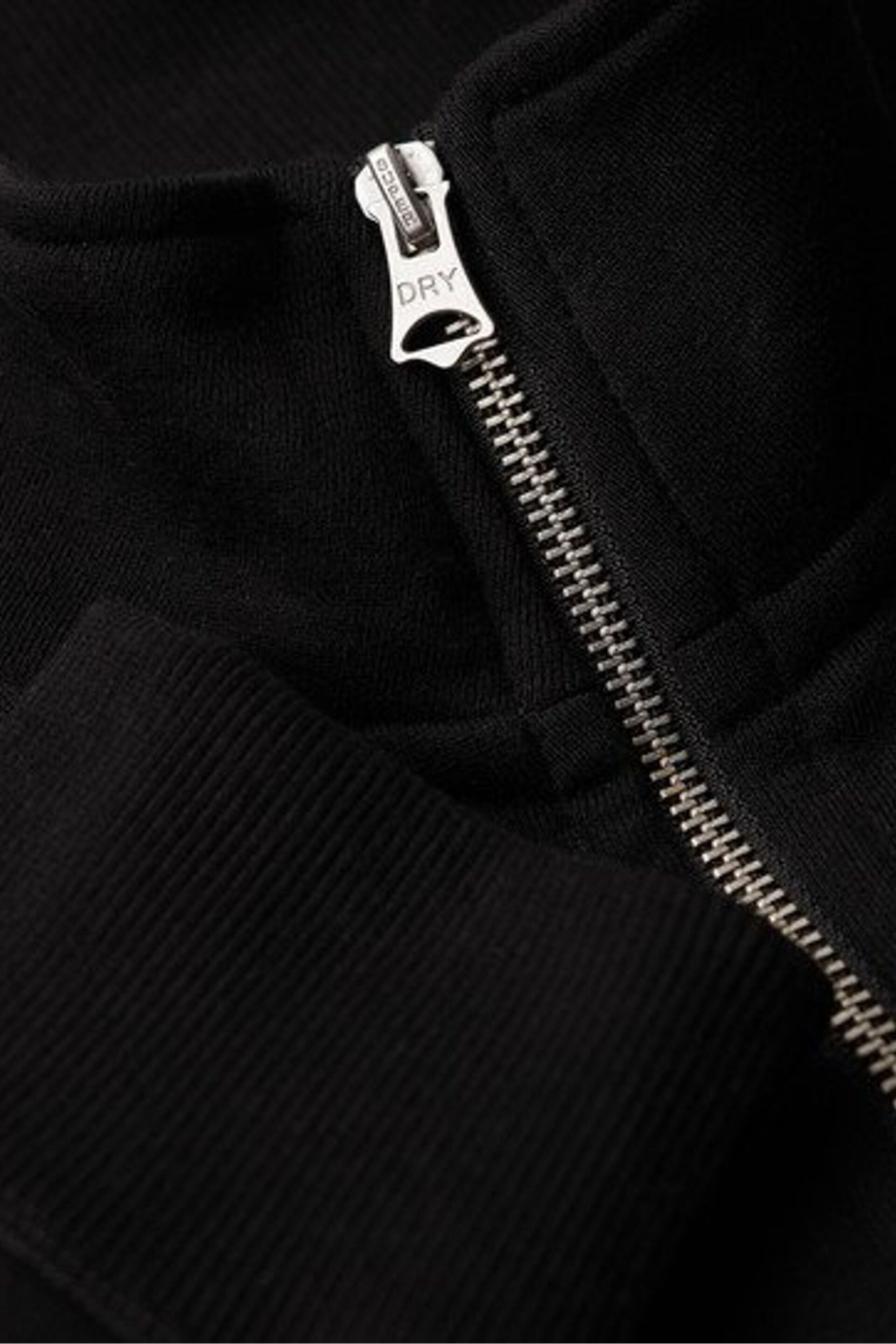 Superdry Black Essential Logo Zip Track Top - Image 4 of 5