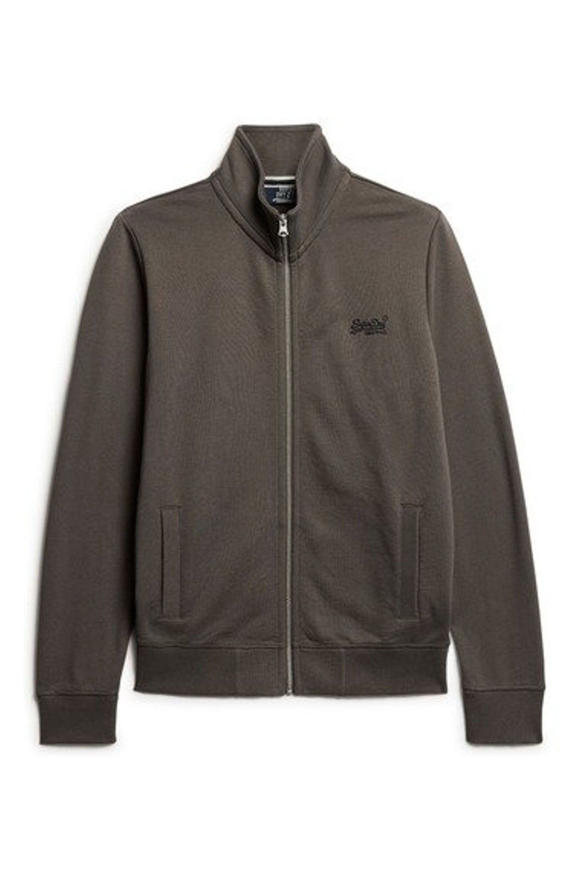 Superdry Green Essential Logo Zip Track Top - Image 3 of 6