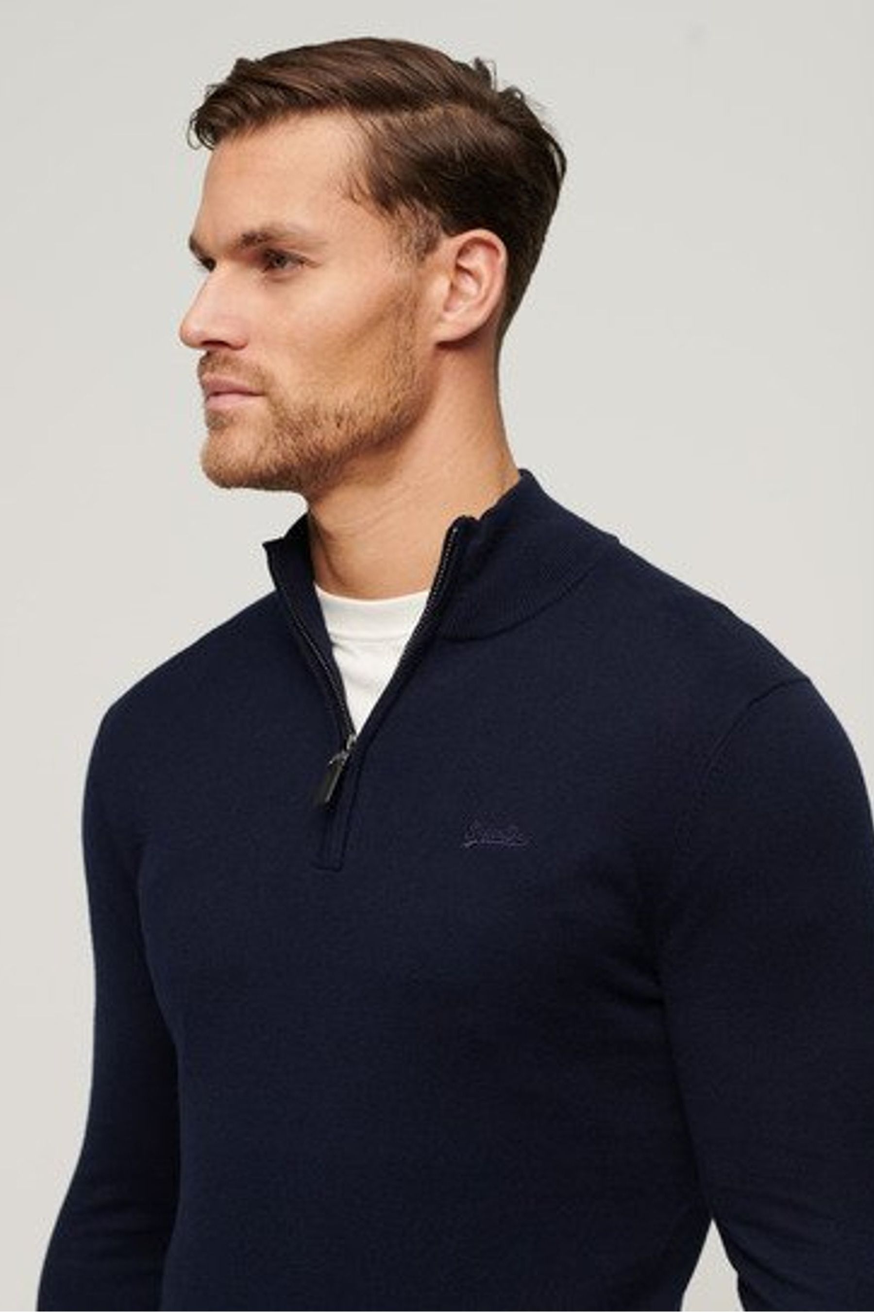 Superdry Henley Sweater Blue S Man M6110588A 5EJ S