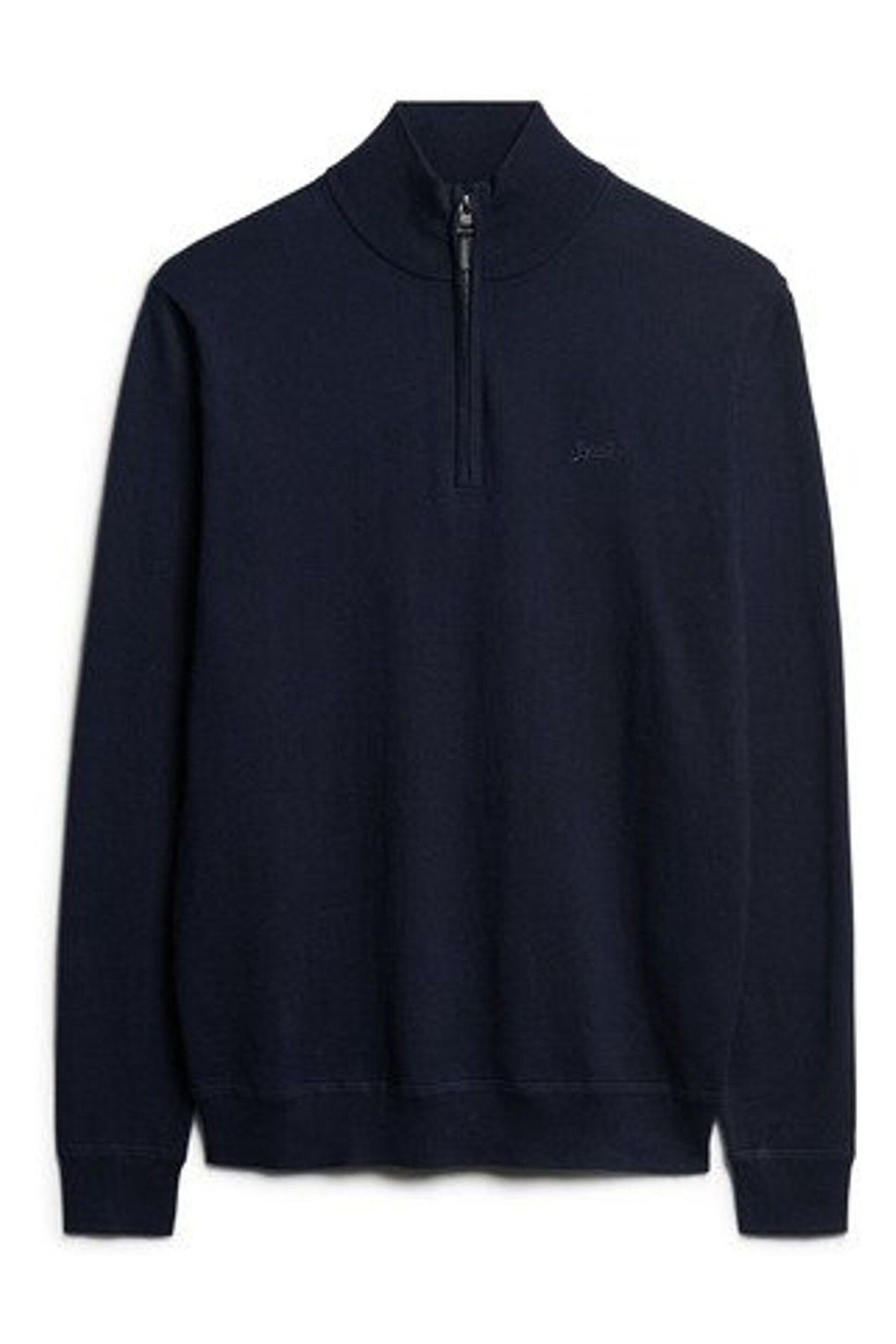 Superdry Blue Henley Cotton Cashmere Knitted Jumper - Image 3 of 6
