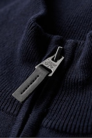 Superdry Blue Henley Cotton Cashmere Knitted Jumper - Image 4 of 6