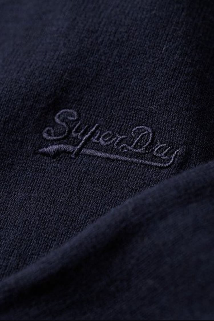 Superdry Blue Henley Cotton Cashmere Knitted Jumper - Image 6 of 6