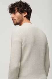 Superdry Grey Textured Crew Knitted Jumper - Image 3 of 6
