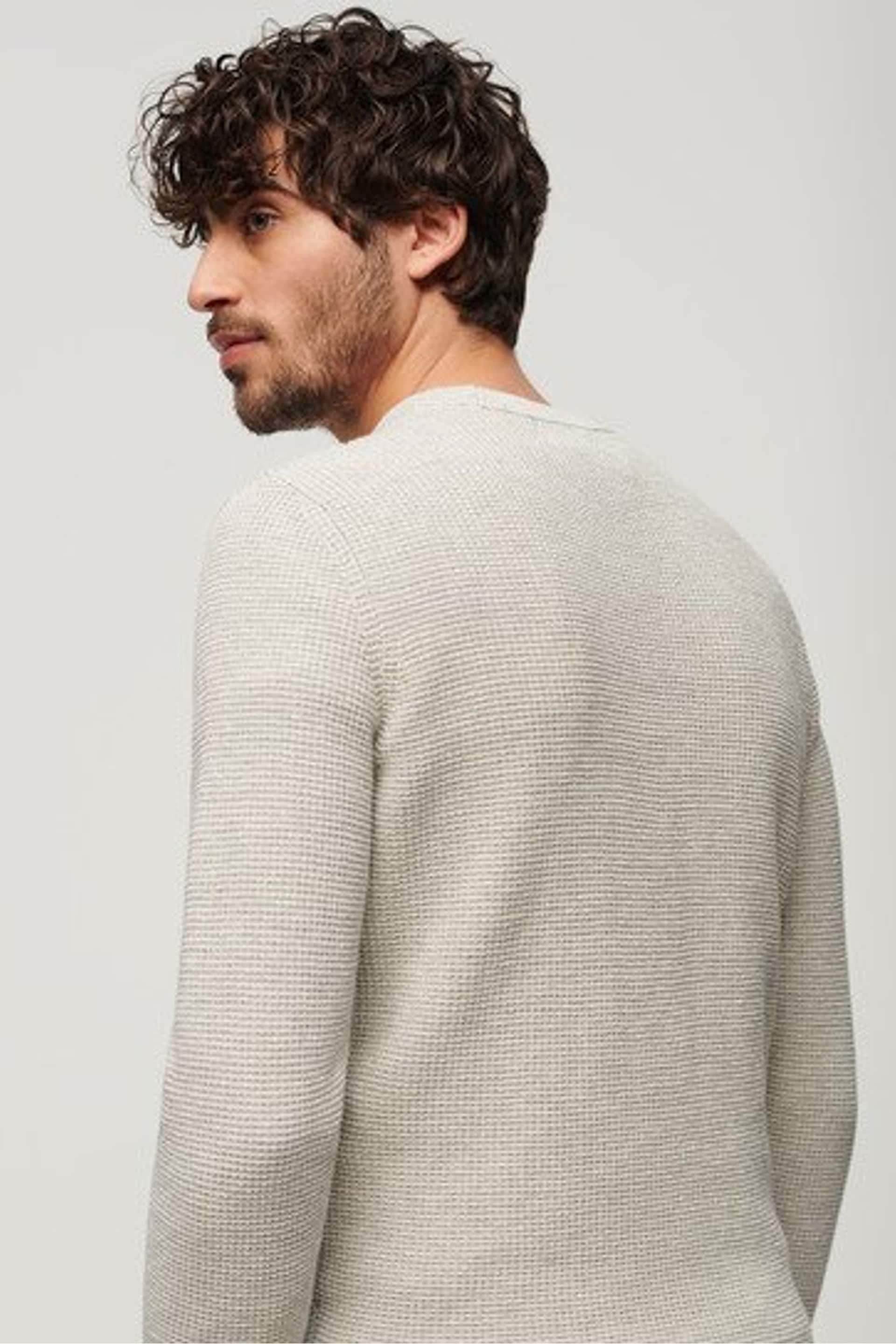 Superdry Grey Textured Crew Knitted Jumper - Image 3 of 6