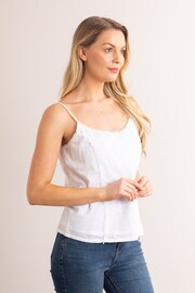 Lakeland Leather Clothing Taylor Cotton Cami White Top - Image 1 of 4