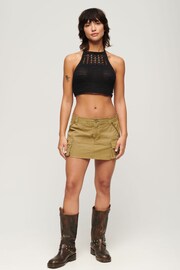 Superdry Black Cropped Halter Crochet Top - Image 3 of 7