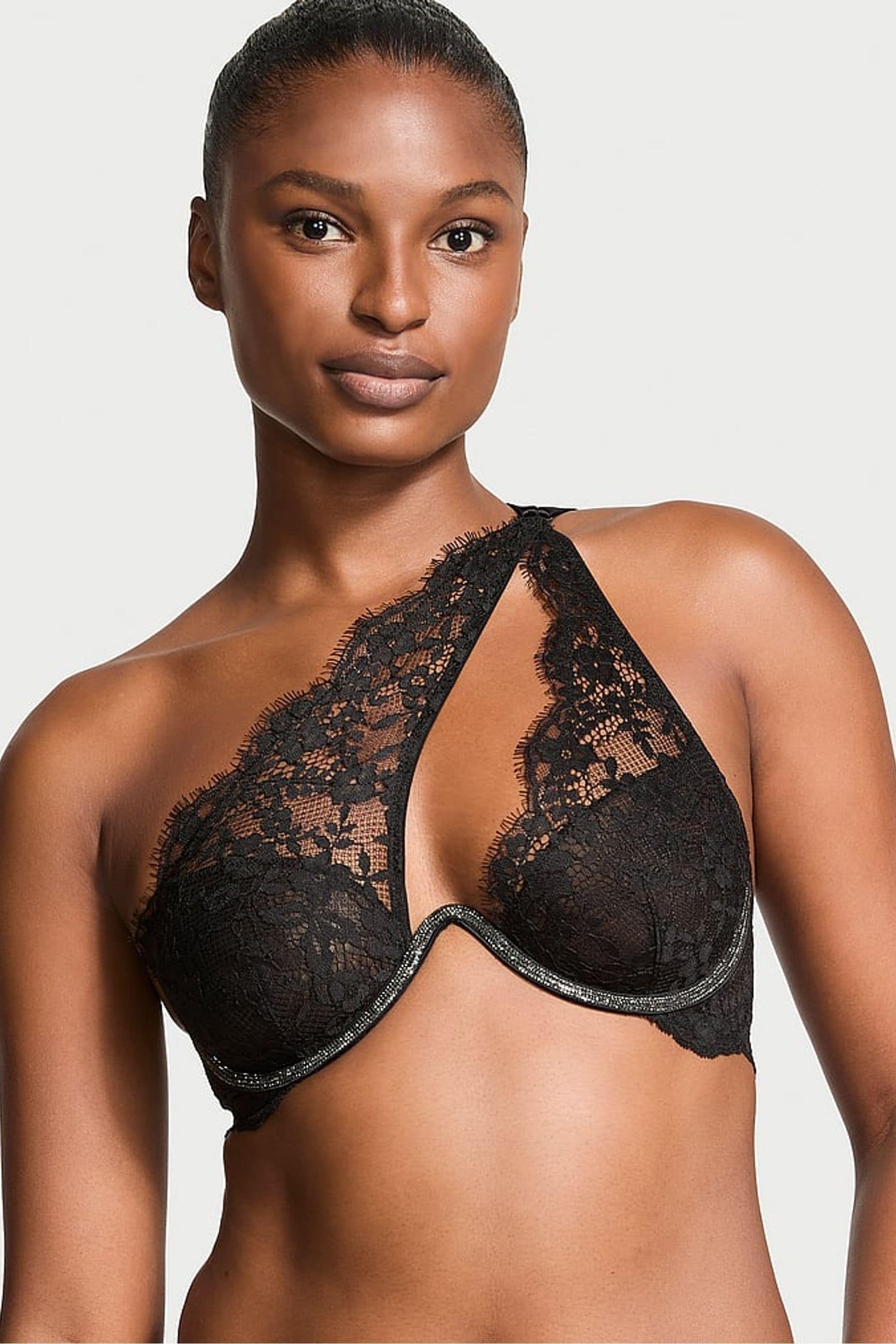 Buy Victoria s Secret Black One Shoulder Monowire Twinkle Shine Strap Bra from the Next UK online shop
