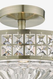 Dar Lighting Brass Olona 3L Light Semi Flush Ceiling Light - Image 3 of 4