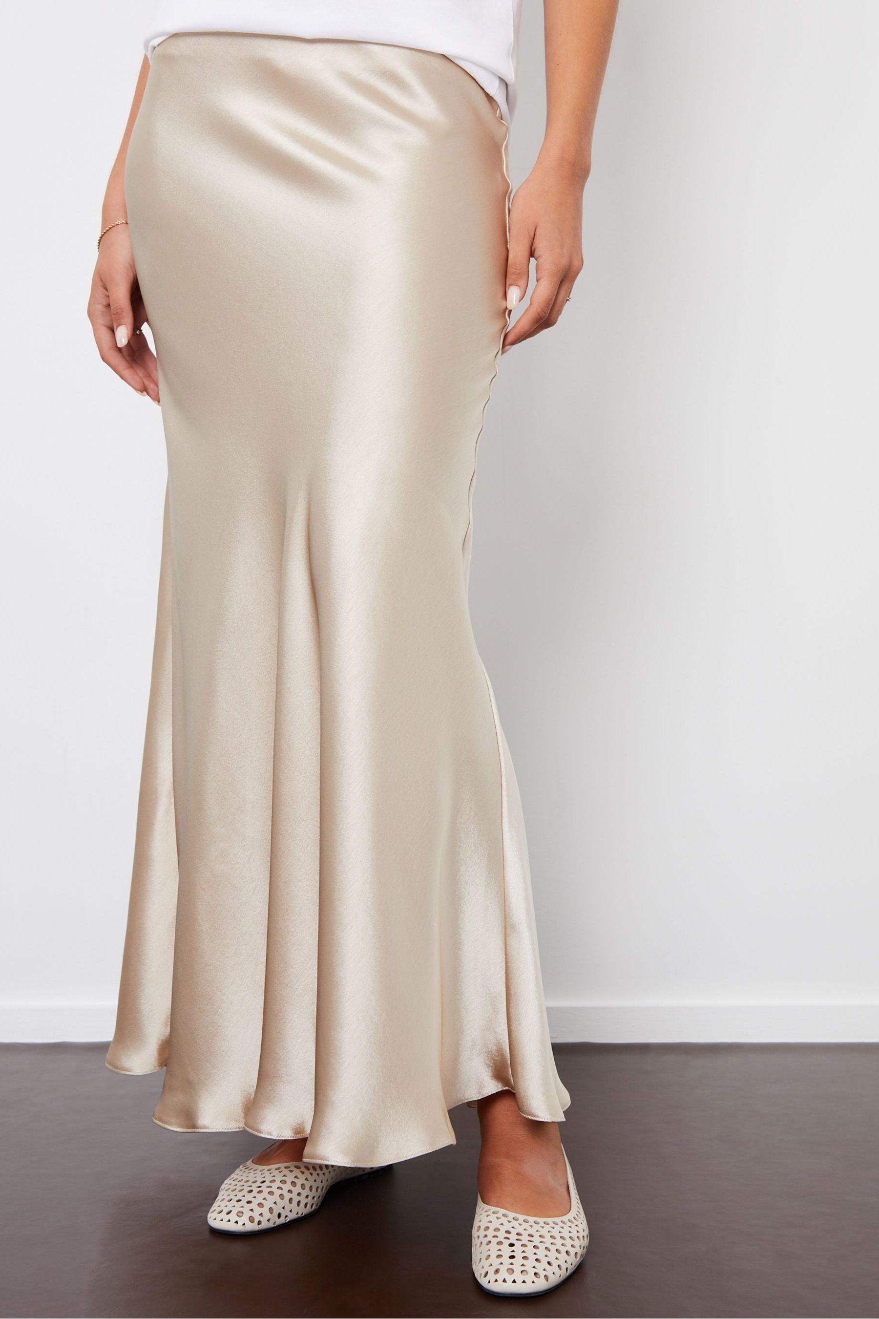 Buy Threadbare Champagne Maxi Satin Slip Skirt from the Next UK online shop