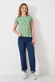 Crew Clothing Company Green Printed Jersey Top - Image 2 of 4