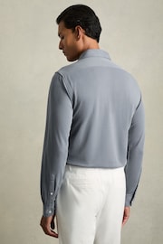 Reiss Airforce Blue Bobby Modal Blend Cutaway Collar Shirt - Image 4 of 6