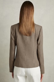 Reiss Black/Camel Lena Dogtooth Check Collared Jacket - Image 5 of 6