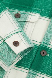 Reiss Green Mcfadden Wool Blend checked Overshirt - Image 6 of 6