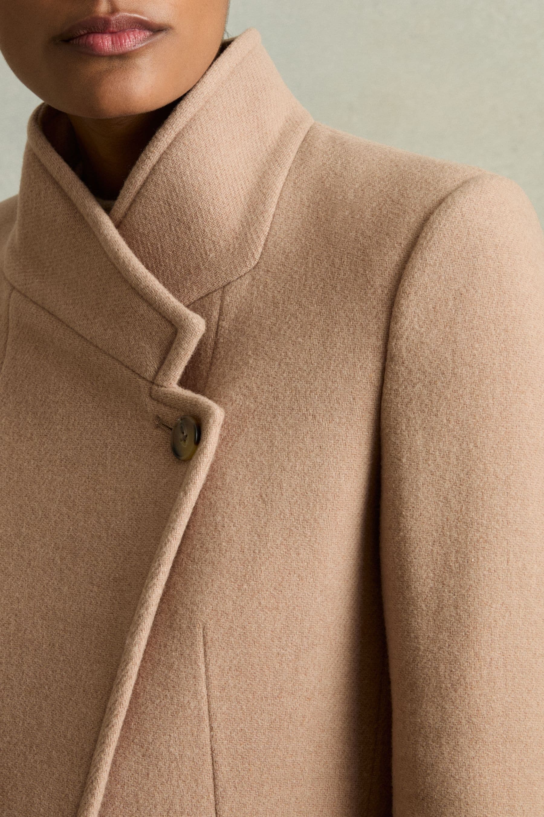Buy Reiss Light Camel Maude Wool Blend Longline Double Breasted Coat from Next Norway