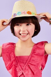 Angels By Accessorize Girls Natural Flower Trilby Hat - Image 1 of 3