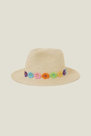 Angels By Accessorize Girls Natural Flower Trilby Hat - Image 2 of 3