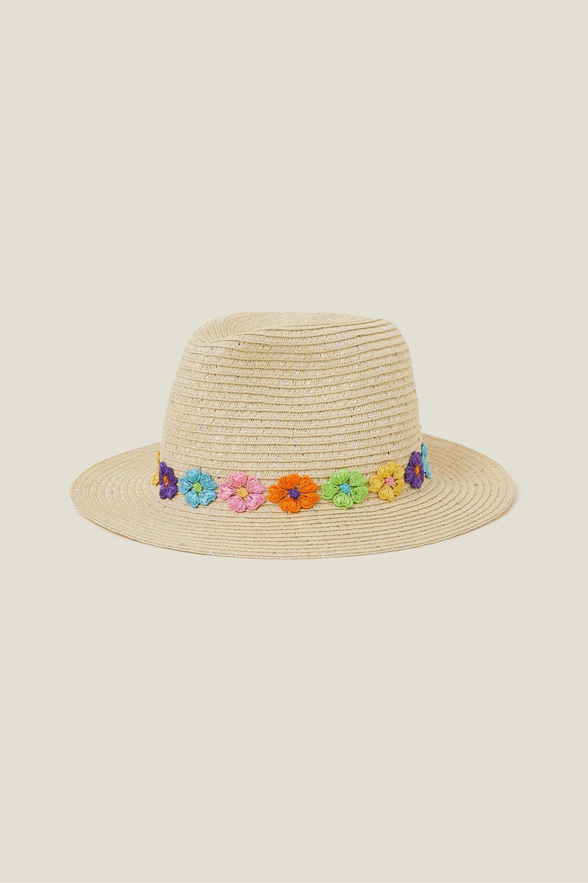 Angels By Accessorize Girls Natural Flower Trilby Hat - Image 2 of 3