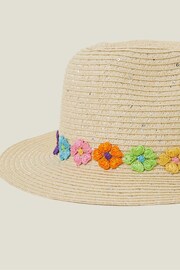 Angels By Accessorize Girls Natural Flower Trilby Hat - Image 3 of 3