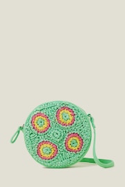 Angels By Accessorize Girls Green Crochet Round Cross-Body Bag - Image 2 of 3