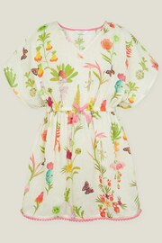 Angels By Accessorize Girls Floral Print White Kaftan - Image 2 of 3