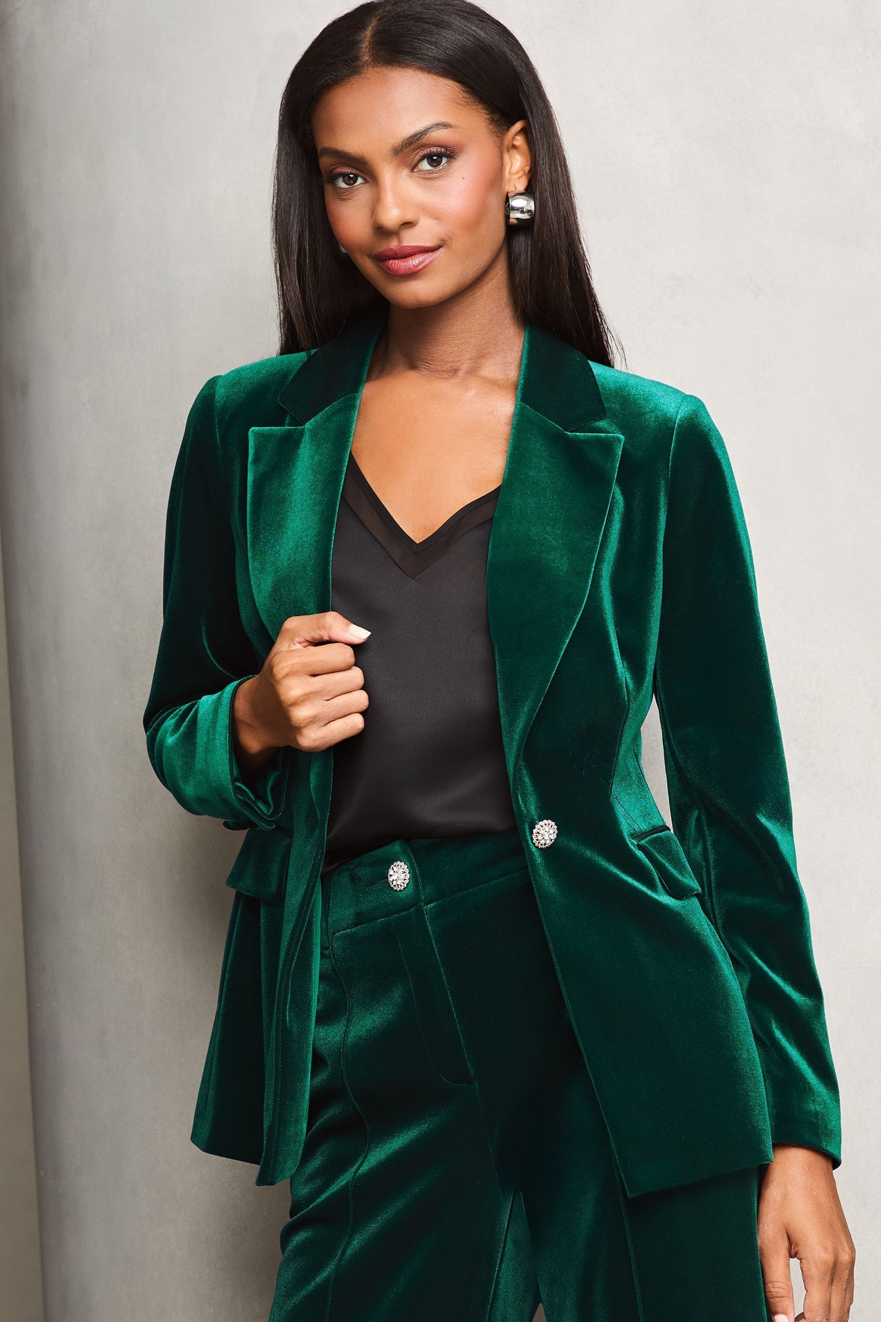 Velvet fitted blazer cheap