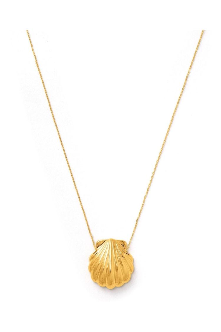 Orelia London Gold Plated Domed Shell Thread Through Necklace - Image 2 of 4