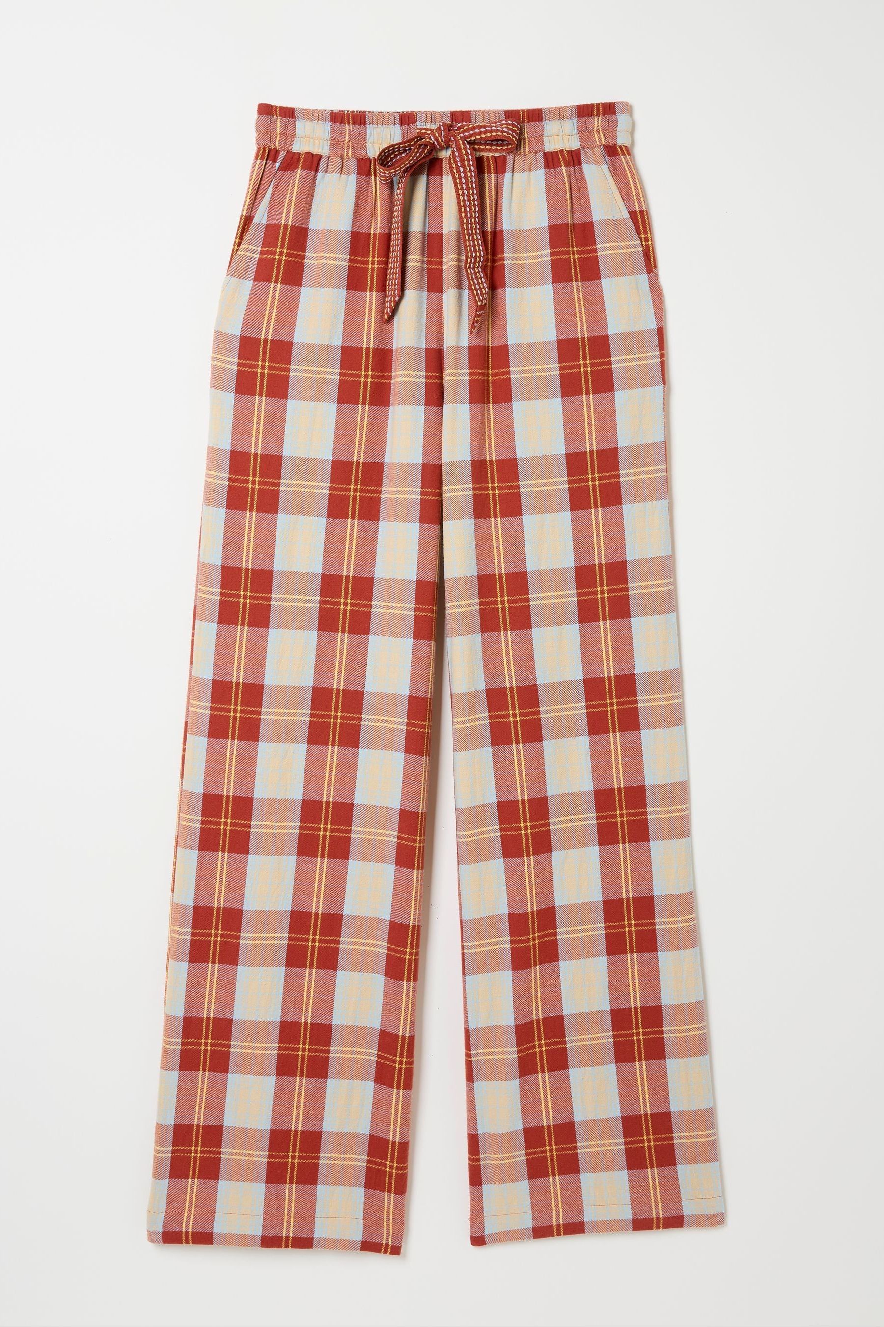 FAT FACE FatFace Lola Red Multi Check Pyjama Bottoms 22 R Womens