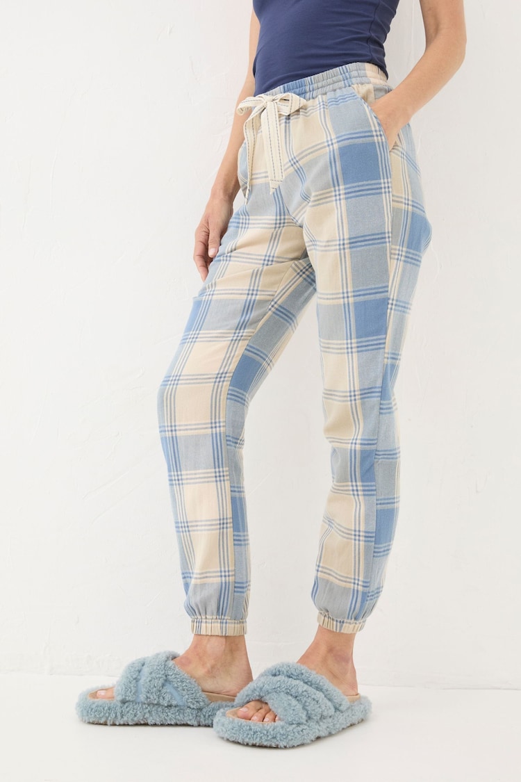 FatFace Cora Ivory Check Pyjama Bottoms - Image 1 of 6