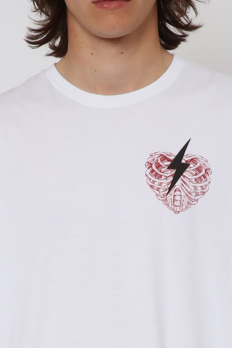 Religion White Heart Bold 100% Cotton T-Shirt - Image 5 of 5