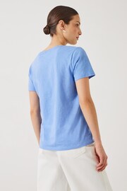 Hush Blue Hari Scoop Neck Cotton Slub T-Shirt - Image 2 of 4