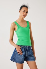 Hush Green Seth Low Scoop Ribbed Vest - Image 1 of 5