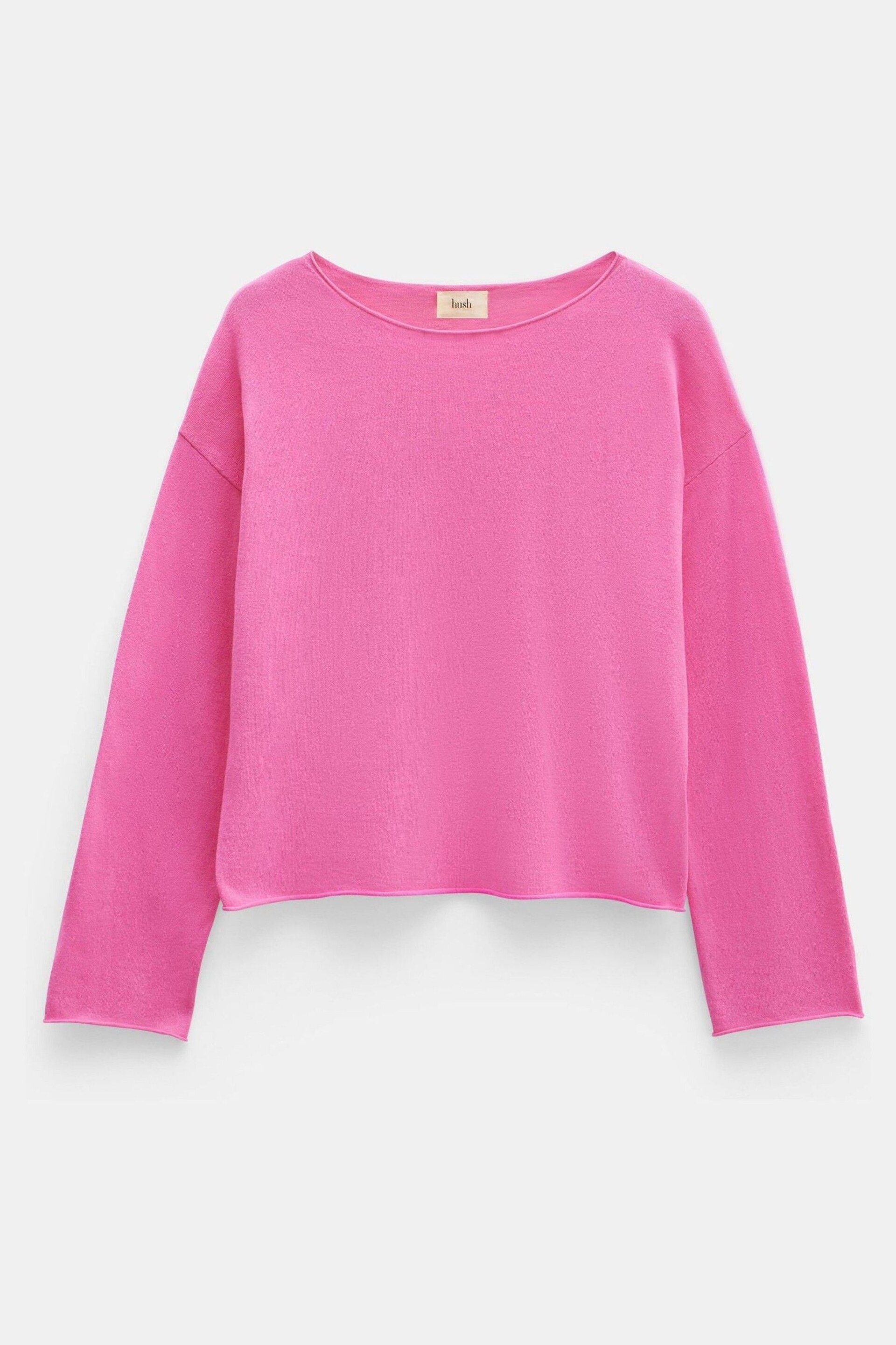 Hush Pink Aarani Open Neck Linen Blend Crew Top - Image 5 of 5