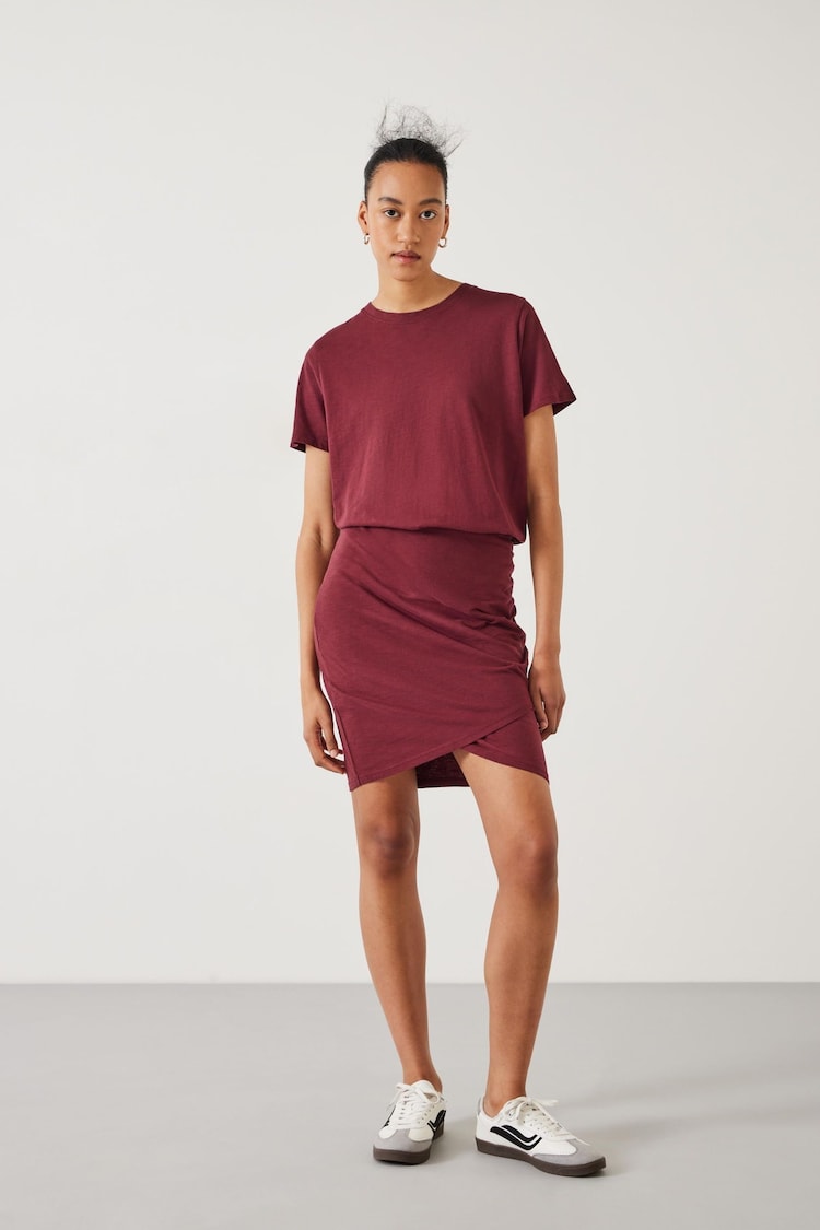 Hush Red Marlie Jersey Mini 100% Cotton Dress - Image 1 of 5