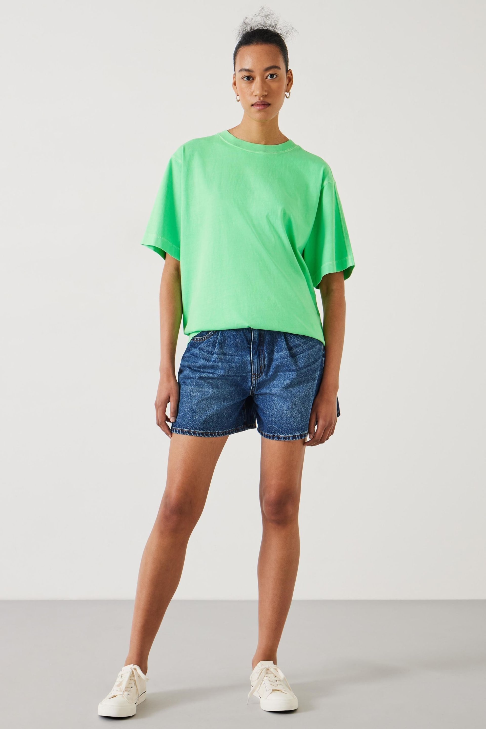 Hush Green Flo Oversized Cotton T-Shirt - Image 2 of 4