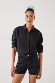 Hush Black Libby Linen Shirt - Image 1 of 5