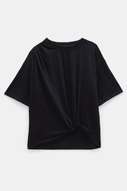 Hush Black Tamsen Tuck Detail Slub T-Shirt - Image 5 of 5